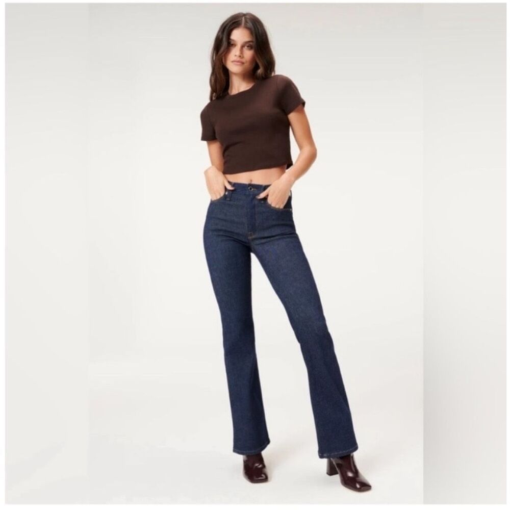 Good American Women's Boot Cut Jeans - Dark Blue